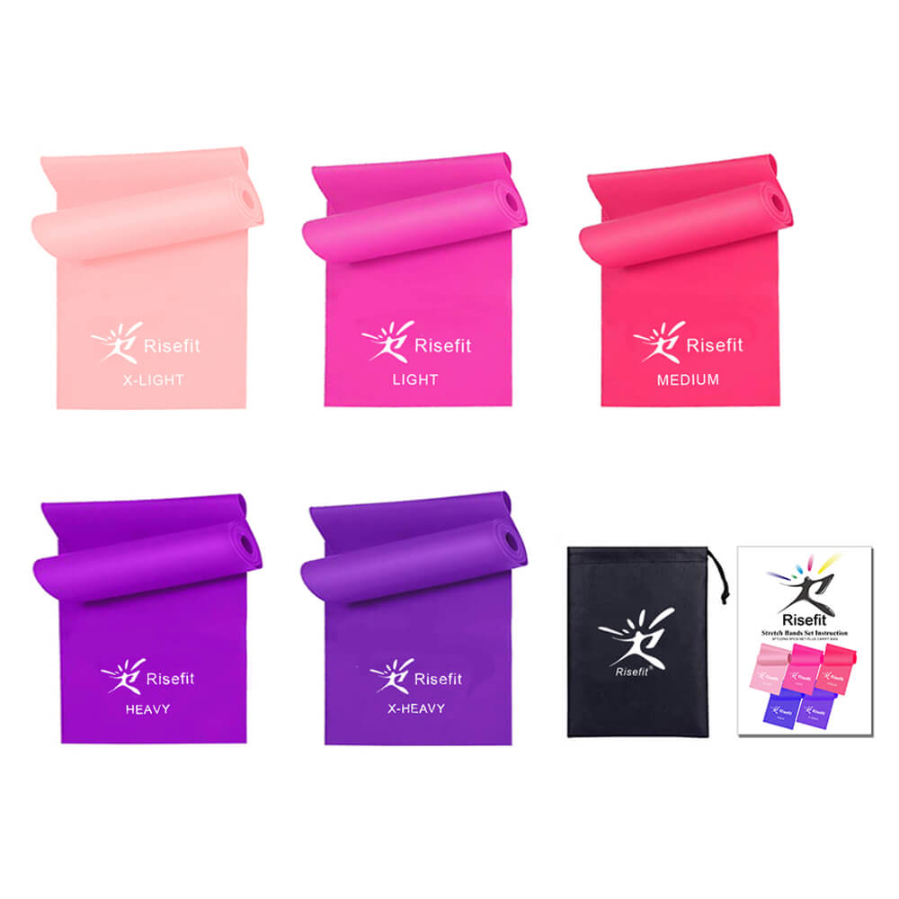 LATEX-FREE RESISTANCE BANDS THERAPY BANDS | SET OF 5